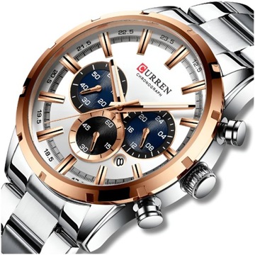 ZEGAREK MĘSKI CURREN KLASYCZNY ELEGANCKI CHRONOGRAF DATOWNIK 5 KOLORÓW