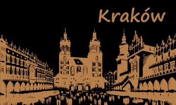 Magnes drewniany 10x6cm - Kraków - na lodówkę