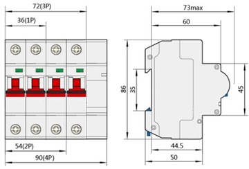 Предохранитель 1x 63A WiFi Tuya # Измерение энергии