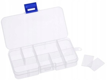 ORGANIZER pojemnik 13x6,6x2,2cm 10prz pudełko(2119