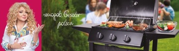 Grill Gazowy 3-palnikowy 7 kW MG Home + Reduktor, Ruszt Chromowany Gessler