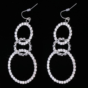 Круглые серьги с кристаллами для молодоженов.