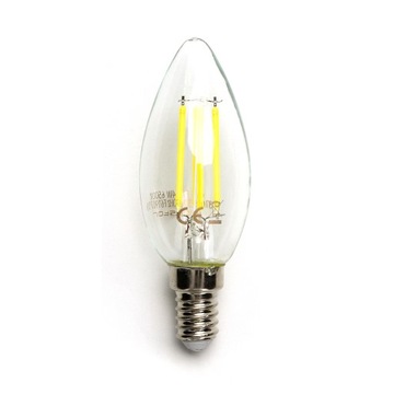 Żarówka E14 LED filament świecowa 4W świeca 470Lm świeczka barwa ZIMNA 6500