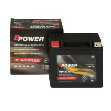 Akumulator BPOWER YP14-4 12V 12,6Ah 230A zam. YTX14-BS GYZ16H YTX14H-BS