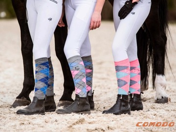 Классические серые гольфы для верховой езды с бриллиантами