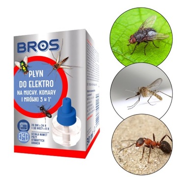 BROS PŁYN DO ELEKTRO 3w1 NA MUCHY KOMARY I MRÓWKI