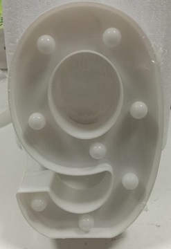 LED LAMPKA DUŻE CYFRA LICZBA 9 BIAŁE 3D 22CM