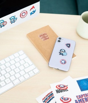 Наклейки для ноутбука Marvel Капитан Америка 47 шт.