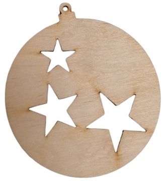 FO004SK8 OZDOBA NA CHOINKĘ ZAWIESZKA DEKORACJA DREWNO BOMBKA 8cm 1szt