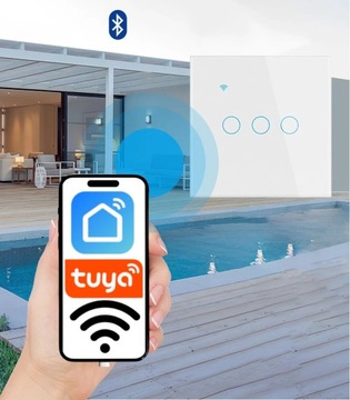 НАСТЕННЫЙ ВЫКЛЮЧАТЕЛЬ WIFI ОДИНОЧНЫЙ, 1-КОМАНДНЫЙ, БЕЛЫЙ SMART LIFE TUYA