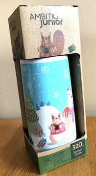 ДЕТСКИЙ ТЕРМОС ДЛЯ ШКОЛЫ С КРУЖКОЙ 320мл СТАЛЬ для детей животных