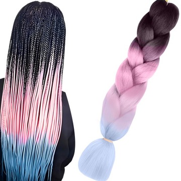 Синтетические волосы для косичек СВЕТЯЩИЕСЯ ОМБРЕ ЦВЕТНЫЕ косички для детей