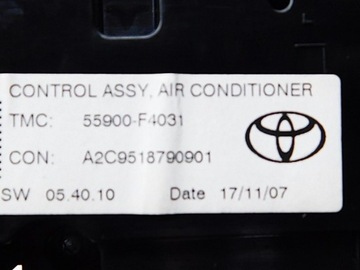 PANEL KLIMATIZACE - TOYOTA C-HR CHR 16-19 EU