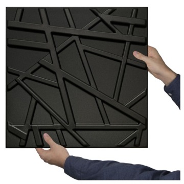 CZARNE PANELE ścienne kasetony SUFITOWE 3D LINE linie geometryczne 0,25m2