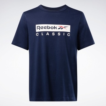 Reebok Koszulka Męska GS CLASSIC SS Granatowa z Dużym Logo 100070394 # L