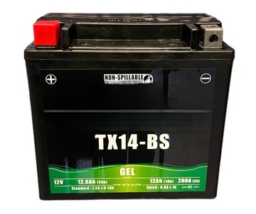 АКУМУЛЯТОР ГЕЛЕВИЙ YTX14 MTX14 YTX14-BS GEL 14AH 12V ЛІВИЙ ПЛЮС ДЛЯ МОТОЦИКЛА 