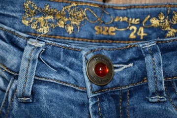 Desigual Spodnie Jeansy Dżinsy Rurki Skinny 34 XS