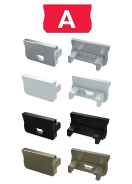 Zaślepka do profilu typu A szara czarna biała inox
