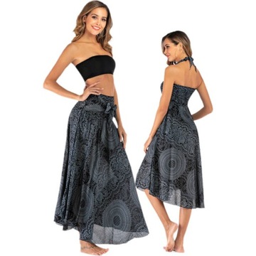 ZWIEWNA DŁUGA SPÓDNICA MAXI DO KOSTEK BOHO DAMSKA