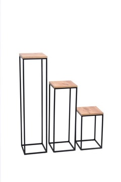 ПОДСТАВКА ДЛЯ ЦВЕТОВ ПОЛКА ДЛЯ ЦВЕТОВ МЕТАЛЛ, черная столешница Дуб Крафт 40см