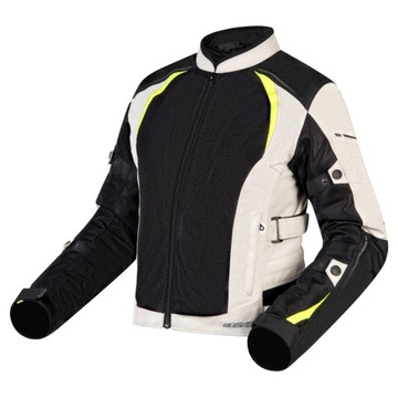 OZONE DAMSKA KURTKA MOTOCYKLOWA TEKSTYLNA FLOW LADY BLK GREY FLUO YELLOW M