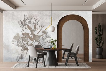 ФОТООБОИ ПО ИНДИВИДУАЛЬНОМУ РАЗМЕРУ ГРАФИКА ЦВЕТЫ листья