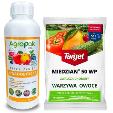 TREOL 770 EC 1L ŚRODEK OWADOBÓJCZY MIEDZIAN 50 WP 100G OPRYSK GRZYBOBÓJCZY