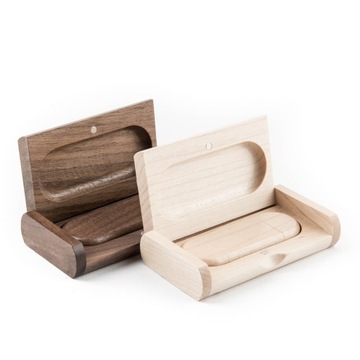 Pendrive drewno KLON 64 GB 3.0 + 3.2 USB-C TYP C + BOX + TWÓJ GRAWER LOGO