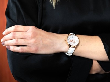 ЧАСЫ-АВИАТОР ЖЕНСКИЕ AVW8636L14 БЕЛЫЕ НА РЕМЕШКЕ WORLD MAP DATA CASUAL