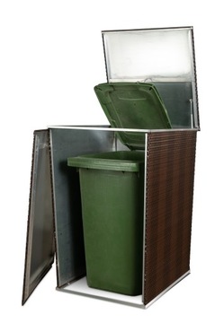 Навес для мусорного бака для дачи из техноротанга РД02