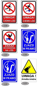 Tabliczka na Stok Narciarski Trasa do Nauki Jazdy i Inne Tabliczki Zimowe