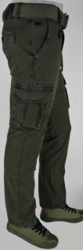 ЗЕЛЕНЫЕ Брюки-карго стрейч с поясом r36 IT. Различные размеры