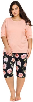 ПИЖАМА ЖЕНСКАЯ Абрикосовая С РЫБАКСКИМ ТАРО 13161 Plus Size 3XL