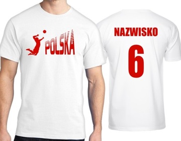 KOSZULKA KIBICA REPREZENTACJI POLSKI NAZWISKO + NR PIŁKARSKA SIATKÓWKA