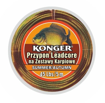 KONGER PRZYPON LEADCORE SUMMER AUTUMN NA ZESTAWY KARPIOWE 45Lbs/5m TEAM CAR