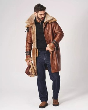Kożuch męski Davos 4XL Długi elegnacki efektowny kożuszek dla mężczyzn