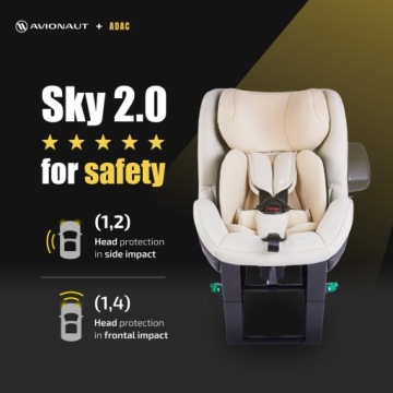 АВТОКРЕСЛО AVIONAUT SKY 2.0 Test Plus 40–125c 0–25 кг Спинкой назад До 6 лет
