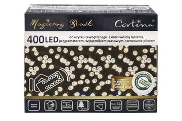 400LED ламп 20м ПРОГРАММАТОР + ТАЙМЕР + ПУЛЬТ + РОЗЕТКА ТЁПЛЫЙ БЕЛЫЙ