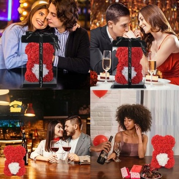 MIŚ z RÓŻ DUŻY Z PŁATKÓW RÓŻ PREZENT DZIEŃ KOBIET ROSE BEAR RÓŻ