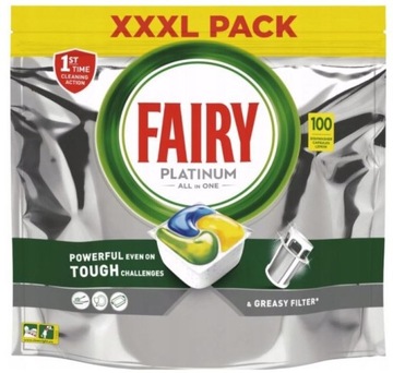 FAIRY Platinum 100 таблеток для посудомоечной машины Лимон-лимон в капсулах