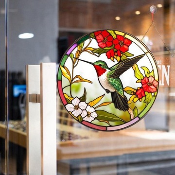 Наклейка на окно, украшение для окна, простая установка, ПВХ, стиль «Колибри А».