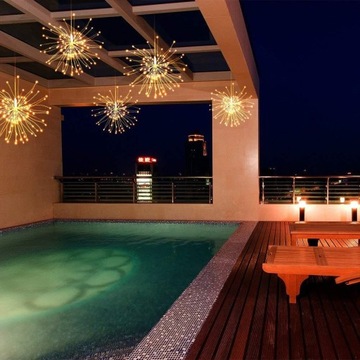 Уличное новогоднее оформление светодиодным фейерверком