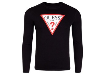 GUESS PÁNSKE TRIČKO S DLHŠIEHO RUKÁVU BLACK r.XL