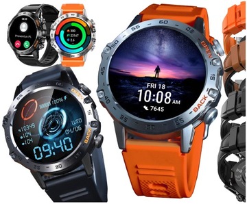 SMARTWATCH ZEGAREK SPORTOWY MĘSKI POMIARY ROZMOWY SMS SPORT MENU PL