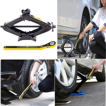 PODNOŚNIK SAMOCHODOWY LEWAREK TRAPEZOWY 1.5T+KLUCZ