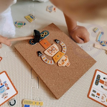 ДЕРЕВЯННЫЙ ЯЩИК ДЛЯ ГВОЗДЕЙ VIGA РОБОТИЧЕСКАЯ 45 ЭЛЕМЕНТОВ МОНТЕССОРИ