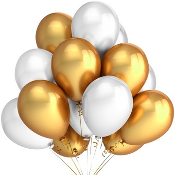 Balony Duże Metaliczne Urodzinowe Zestaw 25szt