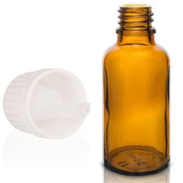Butelka szklana 30ml z kroplomierzem białym (P)