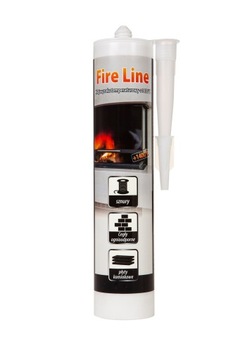 Klej wysokotemperaturowy 1400°C do płyt kominkowych cegły 310ml Fire Line.