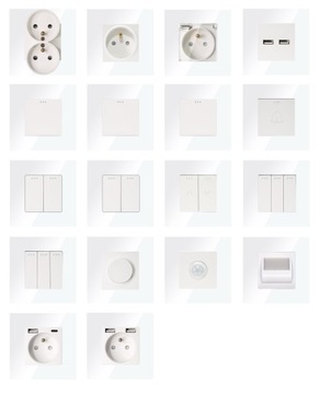 Двойная белая стеклянная рамка для модулей MIUUN